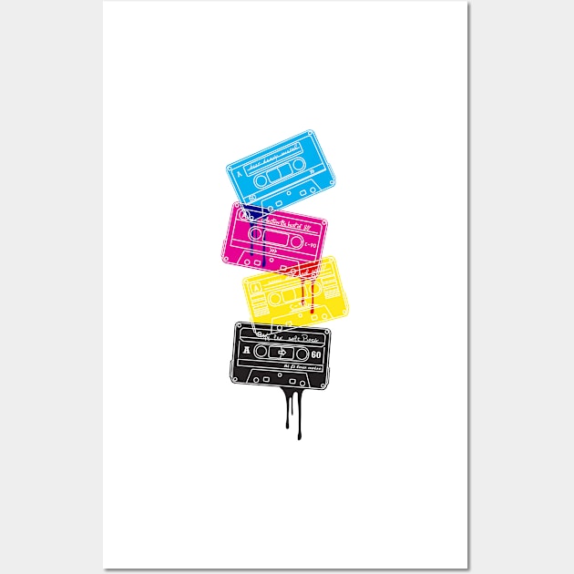 Cassette CMYK Wall Art by ChetanAdlak